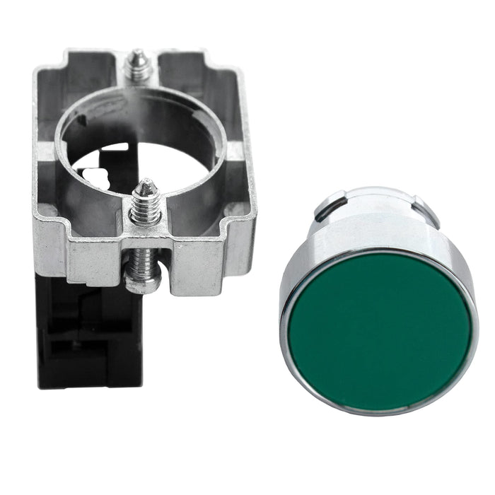 Shopcorp Small Push Button with Flat Head, N/O - On/Off, Start/Stop, Self-Resetting Momentary Switch (Green/Red)