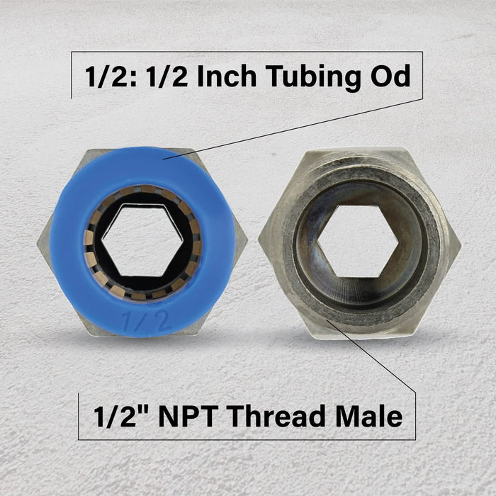 Shopcorp Metal Straight Air Fittings Push to Connect Fittings, NPT Quick Connect