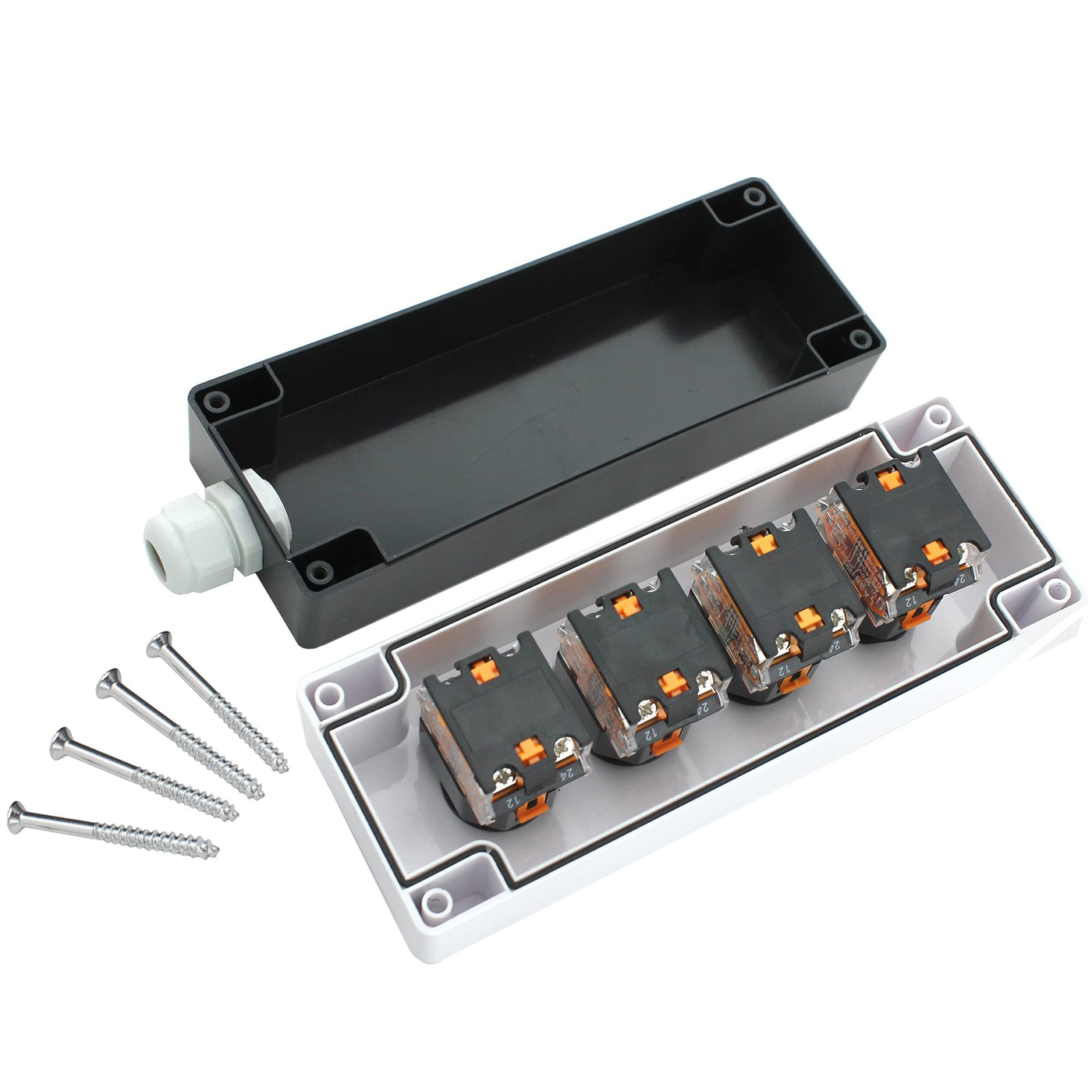 Control Station Box Set, Includes 3 Push Buttons and Rotary Switch ...