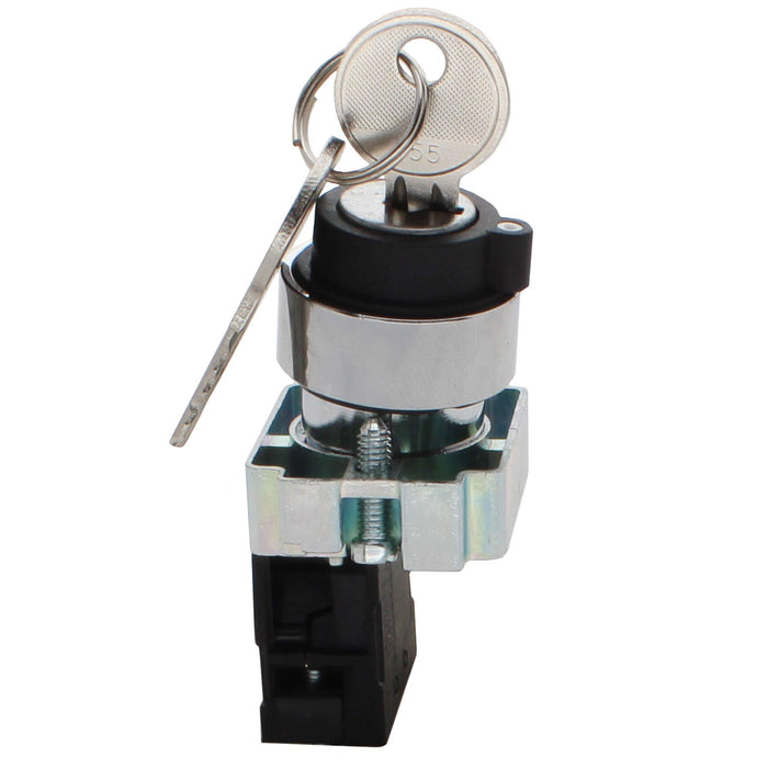 Shopcorp 2 - Position Maintained Selector Rotary Key Switch - 22mm, 415V and 10A Electrical Switch