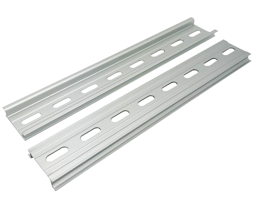 Electrodepot Slotted Aluminum DIN Rail, 35 Millimeters x 8 Inches, Silver (4 Pieces)