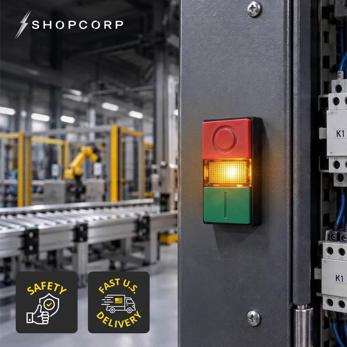 Shopcorp Double Push Button (On/Off Switch) for Industrial Equipment and Mount Panels
