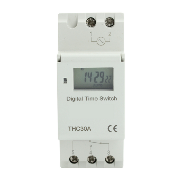 Shopcorp HD Display Memory Function Timer - ATHC 15A, 110V, DIN Rail Mounting